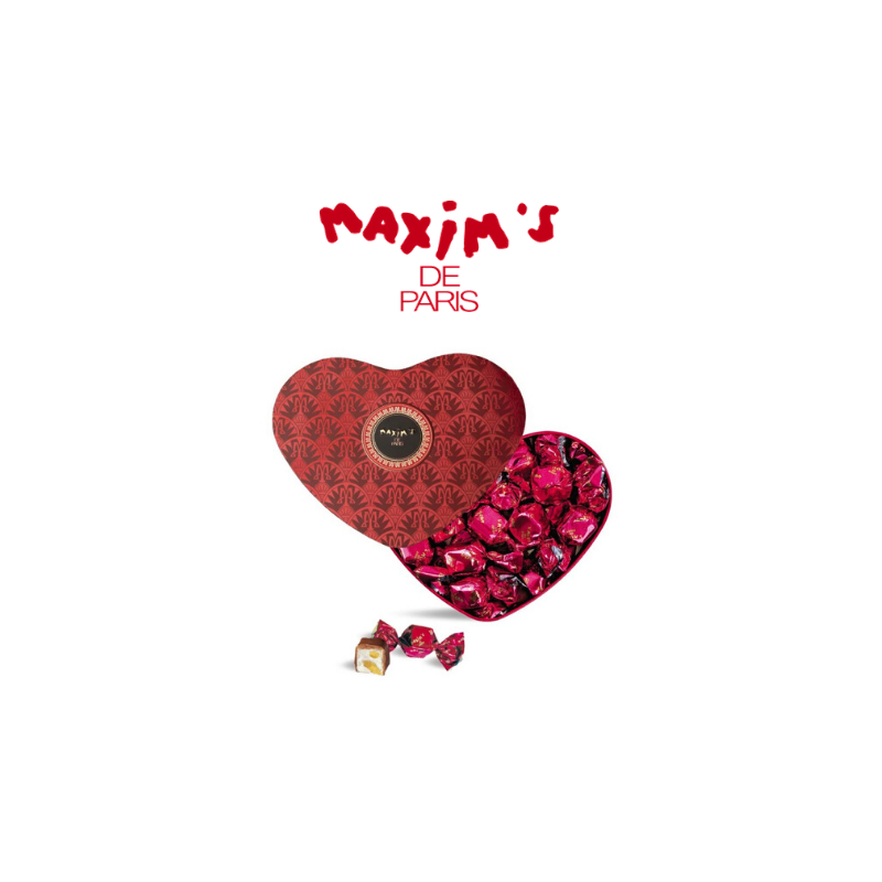 Maxim's červené srdce - mliečne cukríky s nugátom, 90g