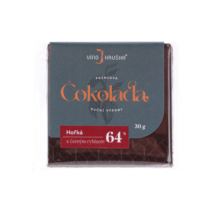Čokoláda horká 64% s čiernymi ríbezľami 30g