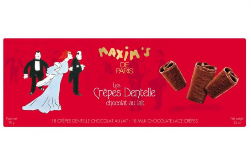 Maxim's jazýčky - mliečna čokoláda, červená krabička, 90g